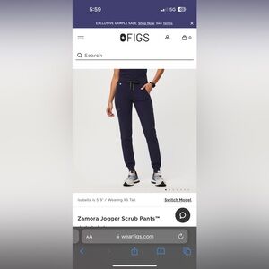 FIGS XXS Navy Jogger Scrub Pants